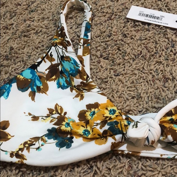 Vitamin A Lou front Tie Cuba libre bikini top - Picture 6 of 9